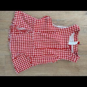 Maeve Anthropologie red herringbone tank top